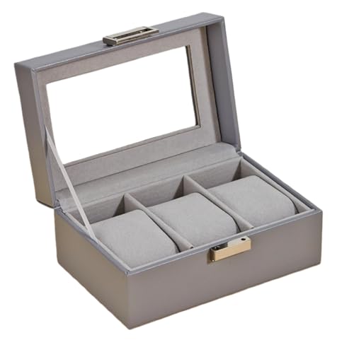 Mocamoro 腕時計ケース 3本用 ウオッチボックス 男性 高級 時計コレクション 透明ガラス天板 ディスプレイ プレゼント