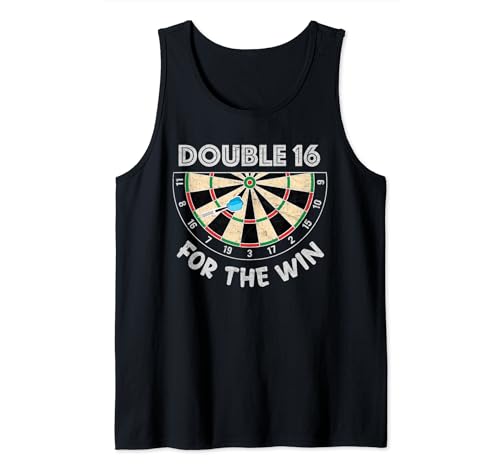 Double 16 For The Win Darts Board Player Winning Score Tank Top