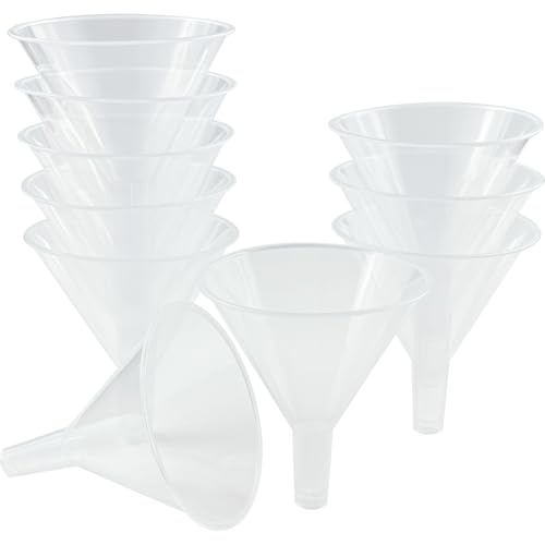 Neehows 10 Pack Clear Plastic Funnels with 4.8