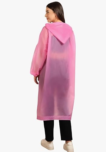 Image of Unisex Hooded Raincoat, Waterproof Long Rain Jacket, Multiple Colours, Reusable