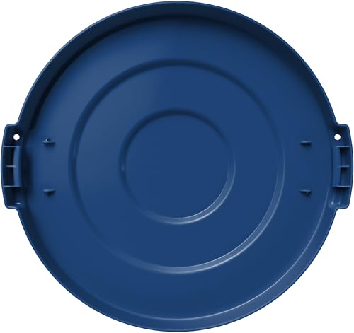 Image of SPARTA Bronco Round Lid for Waste Bin, Trash Can Lid for 10 Gallon Garbage or Recycling, Blue