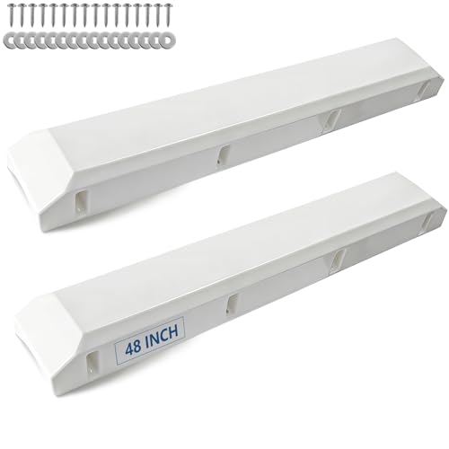 DEDU Dock Bumpers 48 Inch 2 Pack, Boat Dock Bumpers Heavy Duty Dock Post Bumpers, Dock Fender Bumper Guards Dock Piling Bumpers PVC Suit for Horizontal and Vertical with Screws and Washers (White)