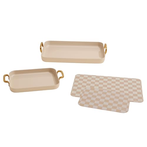 Our Place Essentials 4-Piece Griddle Pan Set | Nonstick Griddle Standard & Mini with Reusable Silicone Oven Mats | Thermakind PFAS-Free Nonstick Oven Safe Stovetop to Oven Versatility | Cream