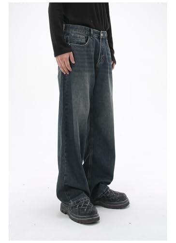 Men's Denim Jeans Korean Style Loose Straight Leg Commuting Daily Casual Office Weekend Pants for Men3
