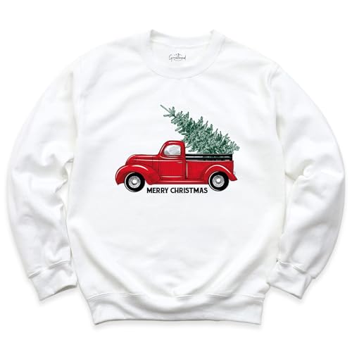 Christmas Tree Shirt Sweatshirt, Christmas Red Truck, Retro Christmas, Merry Christmas Red Truck Sweatshirt, Christmas Matching Family Shirt, Christmas Matching Sweater, Holiday Sweatshirt4