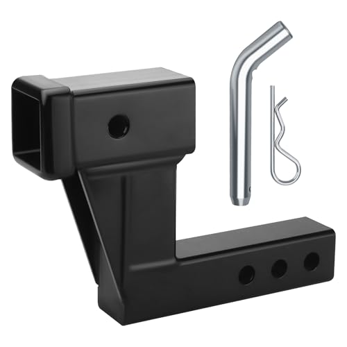 NEW Trailer Hitch Riser with 6 Drop/Rise Adjustment by Beaquicy- Trailer Hitch Adapter with 5/8 Hitch Pin Compatible for Most 2 Hitch Receivers and Most Vehicles of Different Types