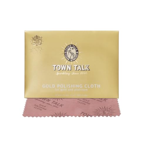 Town Talk Gold Polishing Cloth 12 × 17 cm | Restores Shine to Gold Jewellery & Platinum | 100% Cotton