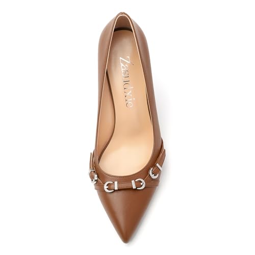 Women's Closed Toe Pointed Pumps Kitten High Heels for Women Dress Shoes Womens Wedding Party Shoes 3.35 Inches3