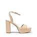 DREAM PAIRS Platform High Heels for Women Chunky Round Open Toe Ankle Strap Stylish Heeled Sandals for Party Prom Wedding,Size 8,Nude-Pu,SDHS2423W
