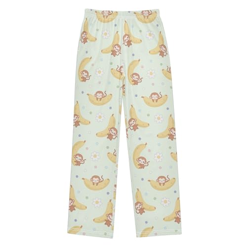 ZZKKO Monkeys Banana Flowers Boys Pants for Kids Jogger Pants with Pockets S-XL