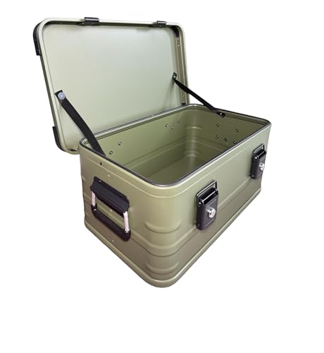 Premium quality Metal Aluminum Camping Storage Box for Outdoor Activities like Sport, Fishing, Hunting, Hiking, Trunk Box, Cargo Case, Transport Container, Waterproof Box 30Liters (517x321x230mm)