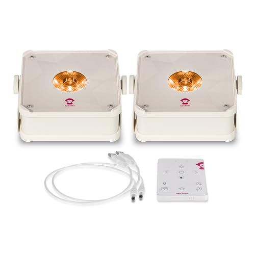 Ape Labs Mini 2+ Ultra Efficient LED Uplighting with Remote & 10 Hours Battery Life for Weddings, DJs & Event Lighting - IP65 Waterproof RGBaW Spotlight with MusikMode & DMX App Control - Set of 2
