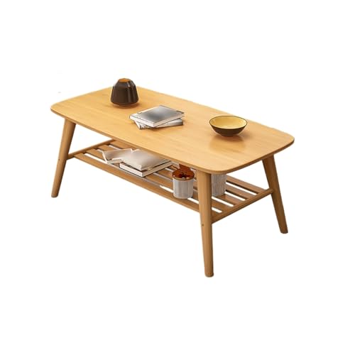 Table basse en bambou pour salon au design double couche solide - 2