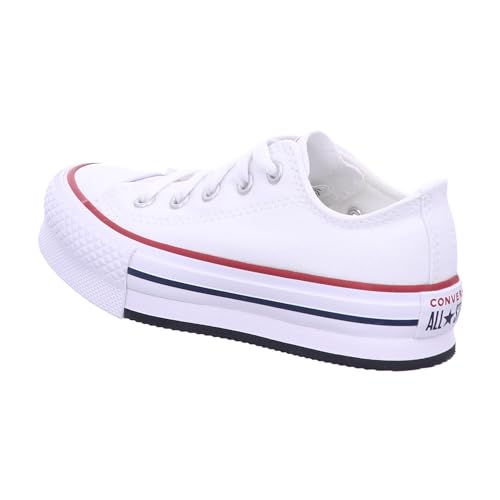 CONVERSE Chuck Taylor All Star EVA Lift Canvas Platform Sneaker, White/Garnet/Navy, 28.5 EU