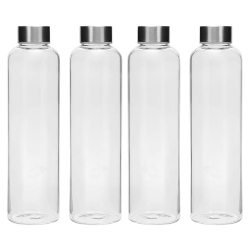 SIMPARTE Glass Water Bottles 750ml Set of 4