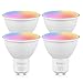 Alexa Glühbirnen GU10, Smart LED Lampen 5W 500LM Dimmbar, 2700-6500K RGB & 16 Millionen Farben, steuerbar via App, Kompatibel mit Alexa and Google Home(4 Pack)