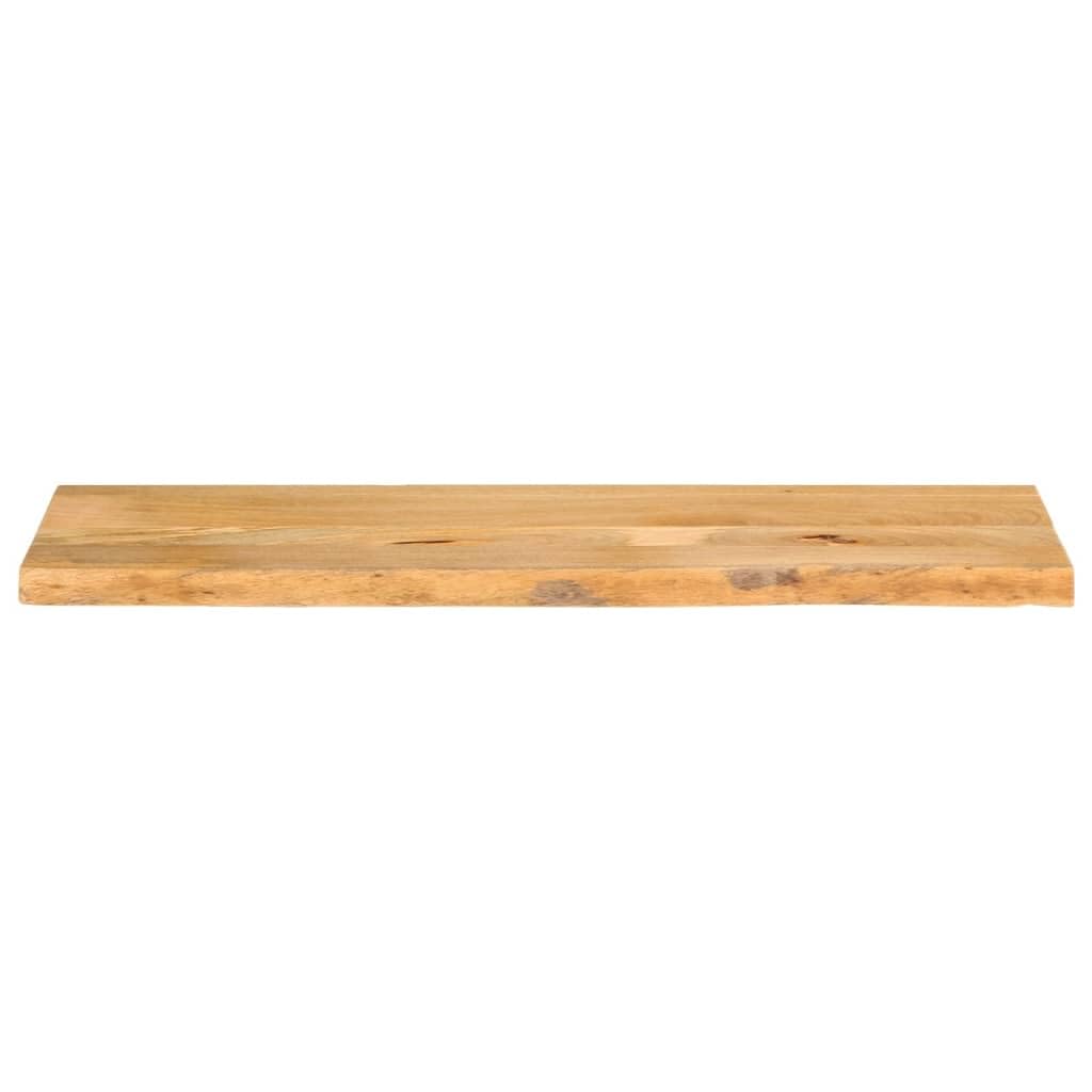 Piano Tavolo in Legno Massello di Mango con Bordi Vivi 120x20x2,5cm per Rinnovamento Arredo Rustico e Resistente, Superficie Liscia Facile da Pulire, Unico per Venature