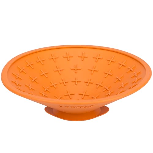 Tapete De Lamber Alimentador Cães Comida Natural Pasta Lickimat Splash (LARANJA)