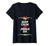 Photo Gallery donna keep calm and jingle on - sentimenti natalizi maglietta con collo a v Photo Gallery donna keep calm and jingle on - sentimenti natalizi maglietta con collo a v