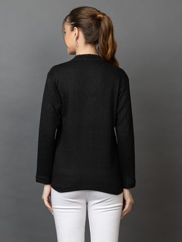 Image of Wear lusso Women Woolen V Neck Casual Wear Stylish Cardigan Sweaters for Winter with Side Pocket | Cozy and Warm Winter Sweater for Girls /Ladies