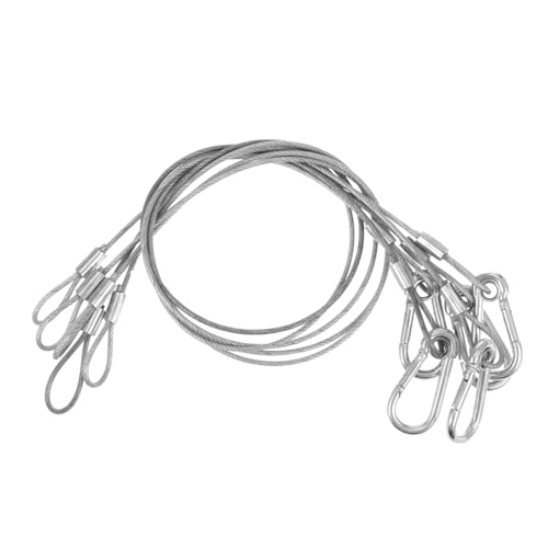 Balacoo 5pcs Stage Lights Safety Cable Stainless Steel Rope Strong Load Easy Install Disassemble Stage Light Safety Supplies