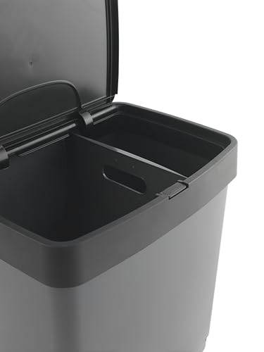 Caneca de basura negra rectangular 70L Step N' Sort miniatura 3
