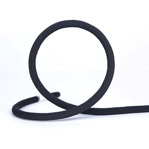 MOUMOUTEN Cuerda de Seguridad,Cuerda de Trabajo en Extensión 10 Metros de Longitud Negro Rappelling con 9mm de Diámetro y 21KNde Tracción
