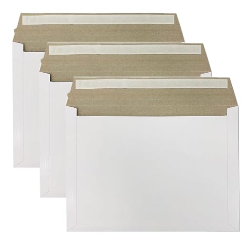 【unique-ink】A4サイズ対応 厚紙封筒 a4 ビジネス封筒 【50枚、白い、 角2封筒 A4 BIGサイズ、ワンタッチ貼付シール・開封テープ付き 封筒ビジネスレターケース マチ折線加工付 軽量タイプ クリックポスト ゆうパケット対応 ネコポス ゆ