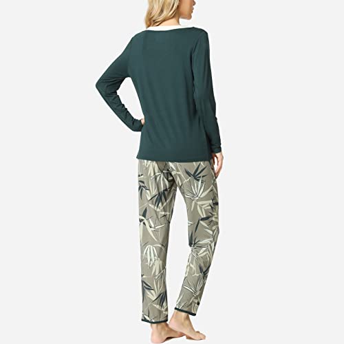Image of GYS Women's Bamboo Viscose Long Sleeve Pajamas Set