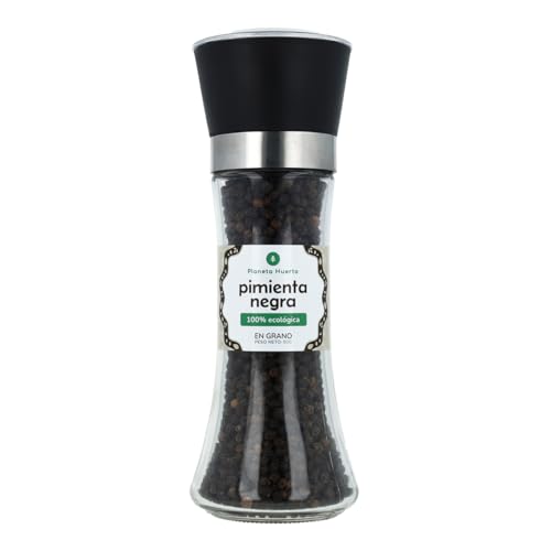 PLANETA HUERTO | Molinillo de Pimienta Negra ECO, Sabor Intenso y Beneficios Digestivos - 90g
