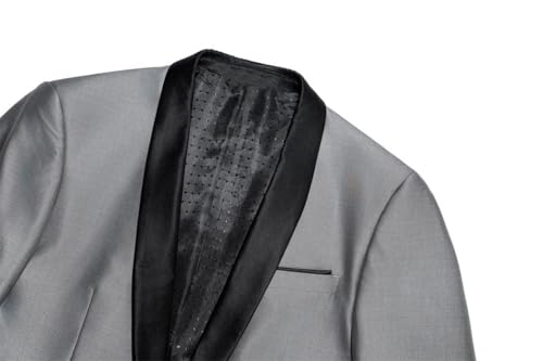 Mens Formal Three Piece Suit Set with Notch Lapel Blazer Vest Pants Slim Fit Wedding Tuxedo4