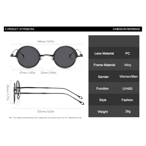 Retro Metal Small Round Punk Men Polarized Glasses Fashion Clear Women Glasses Uv4002