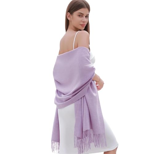RIIQIICHY Bufandas para Mujer Invierno Chal Fiesta Estolas para Bodas Pasminas Grandes Violeta Pañuelos Fular Foulard