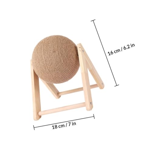 Bola de sisal para rascar BCOATH interactiva con madera giratoria 3
