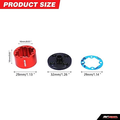 RCAWD Aluminum ARRMA 6s DIFF CASE (29MM) for Arrma 1/7 1/8 Kraton Outcast Talion Mojave EXB extreme basher cars hopup upgrades parts(Red) - Image 4