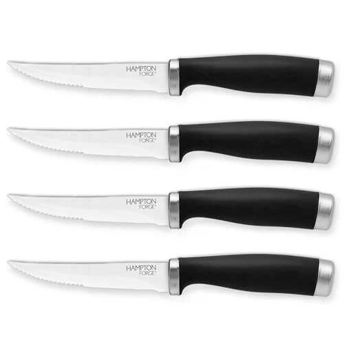 Hampton Forge Epicure–4PieceSteak KnifeSet–Black, Silver