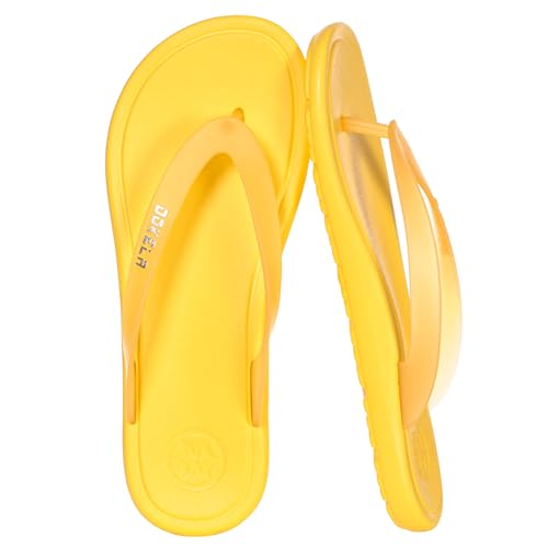Dokela Flip Flops for Women Beach Thong Sandals Yellow 6 Women