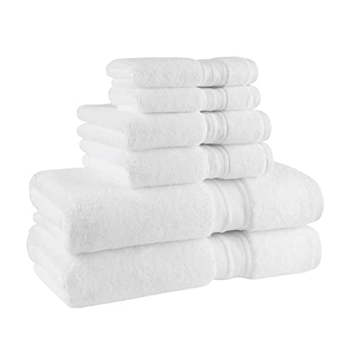 Sweet South By 1888 Mills 6-Piece Bath Towel Set | Made In The Usa, 100% Cotton | 2 Bath Towels, 2 Hand Towels, 2 Washcloths - White #TOP14
