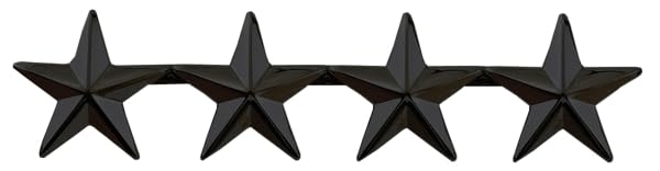 Image of Hero's Pride 4 Star Rank Insignia, Five-Pointed Star Pin, 2 Posts and Clutch Backs, Pack of 2
