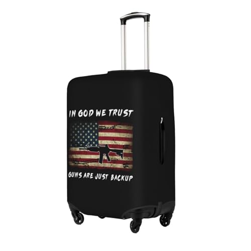 Travel Luggage Cover In God We Trust My Guns Are Just Backup Fashion Washable Baggage Suitcase Protector Fit For Luggage Large2