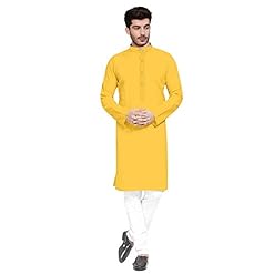 Stylish men haldi dress yellow kurta pajama set for engagement and wedding ceremonies