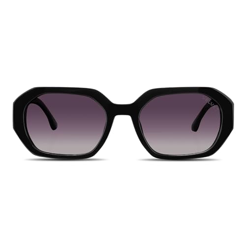 Velvet Eyewear Womens Sunglass Style Nina in Black- 100% UV Protection - Designed for Women - Designed in the USA, Medium