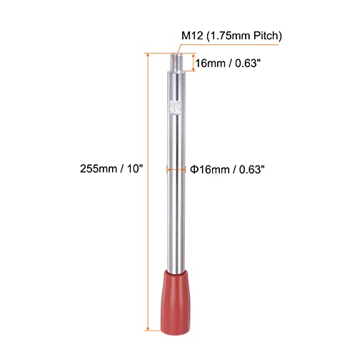 Image of HARFINGTON Clamping Handles M12 Thread 255mm (10 inch) Length Chrome Plated Revolving Crank Handle Grip Handwheel Screw Stem for Lathe Machine