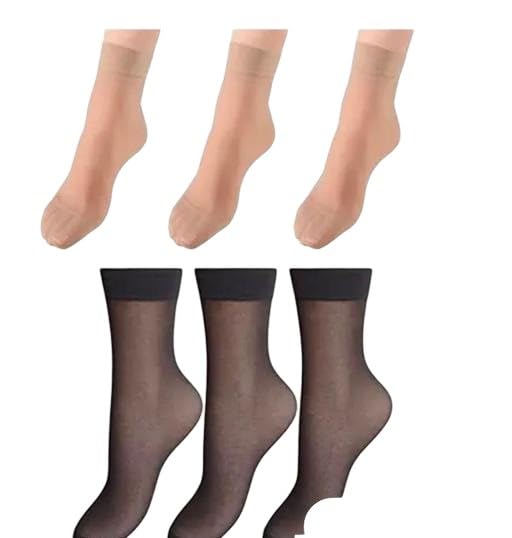 Stylish Women & Girls Ankle Length Socks Pack of 6 Pairs – Black Nylon Solid Summer Socks black free size-image-35