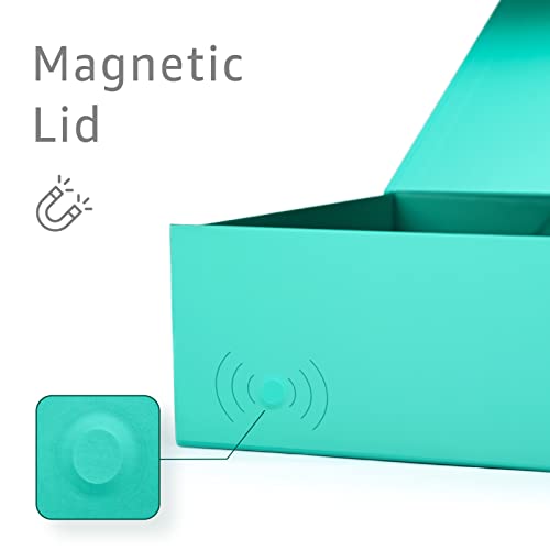 Image of LIFELUM Large Gift Boxes with Lids,5 Pack 13.85 x 8.35 x 4.45 inch Rectangle Collapsible Gift Boxes with Ribbon,Card,Shredded Paper Filler Christmas,Birthdays