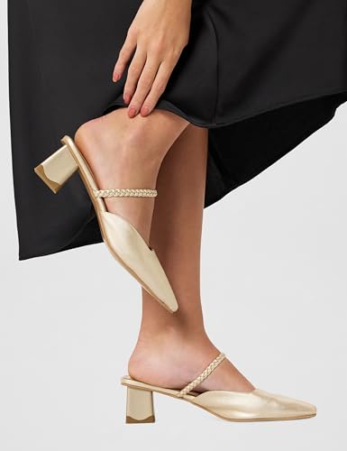 Image of Metro Women's Froh Feet Fashionable Block Heel Mules Featuring a Square Toe Design,