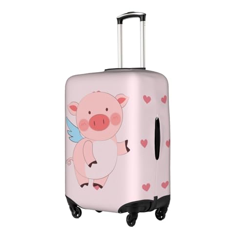 cartoon flying pig Suitcase Cover Medium with Invisible Zipper, for Business and Travel, Without Suitcase2