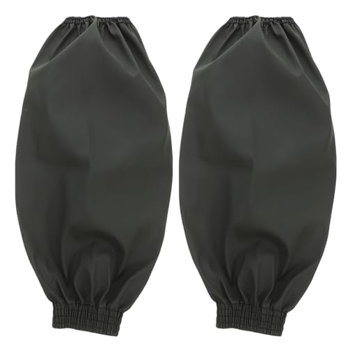 NOLITOY Mangas Largas de Cuero PU Impermeables y Resistentes al Aceite para Brazo, Protectores para Cocina, Trabajo en Jardín y Lavado de Autos para Adultos