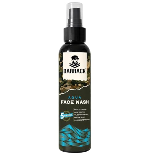 Image of Barrack Aqua Face Wash for Men, Acne & Pimple Control, Deep Cleansing, Oil & Dust Removal, Skin Brightening, Cooling & Refreshing, All Skin Types