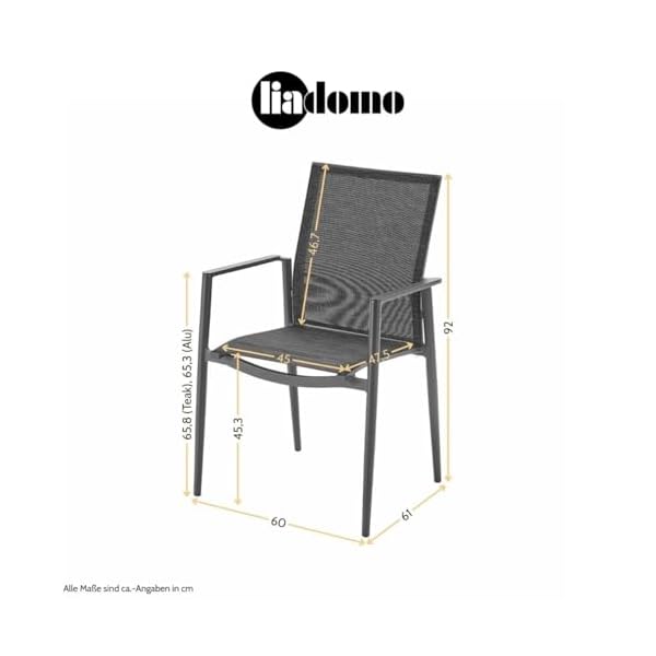 Patioco Gartenstuhl Mannoli 2er-Set Anthrazit